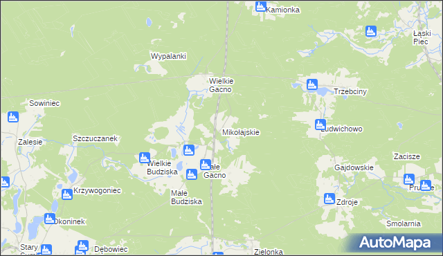 mapa Mikołajskie, Mikołajskie na mapie Targeo