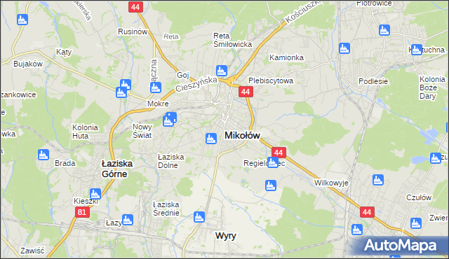 mapa Mikołów, Mikołów na mapie Targeo