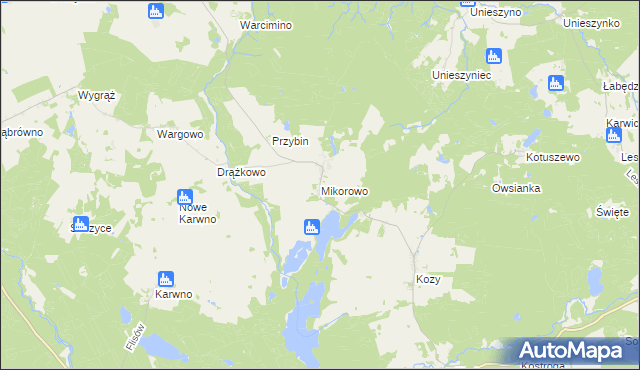 mapa Mikorowo, Mikorowo na mapie Targeo