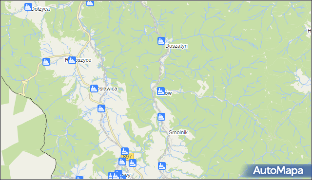 mapa Mików gmina Komańcza, Mików gmina Komańcza na mapie Targeo