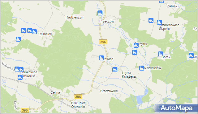 mapa Mikowice gmina Namysłów, Mikowice gmina Namysłów na mapie Targeo