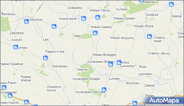 mapa Milewo-Brzegędy, Milewo-Brzegędy na mapie Targeo