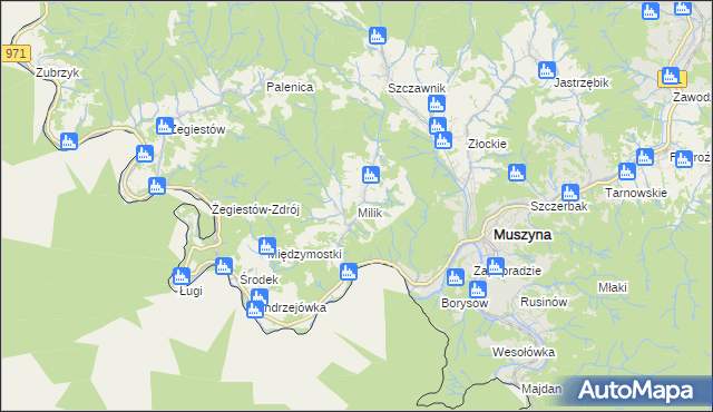 mapa Milik, Milik na mapie Targeo