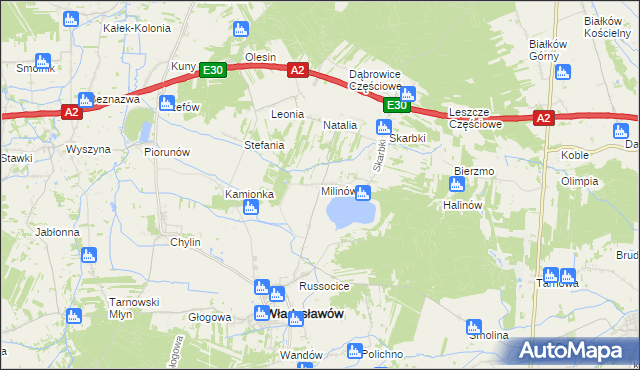 mapa Milinów, Milinów na mapie Targeo