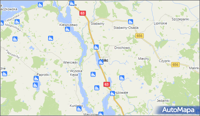 mapa Miłki, Miłki na mapie Targeo