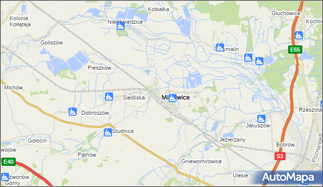 mapa Miłkowice powiat legnicki, Miłkowice powiat legnicki na mapie Targeo