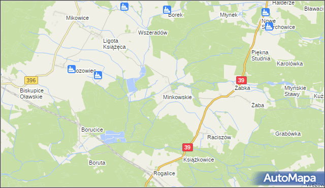 mapa Minkowskie, Minkowskie na mapie Targeo