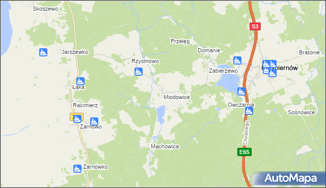 mapa Miodowice, Miodowice na mapie Targeo