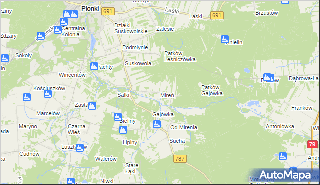 mapa Mireń, Mireń na mapie Targeo