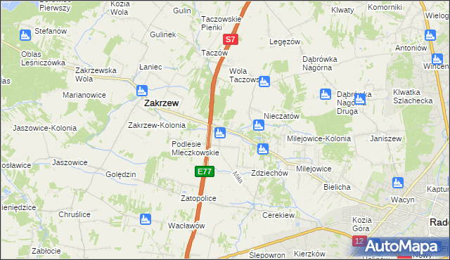 mapa Mleczków, Mleczków na mapie Targeo