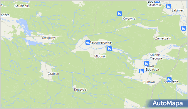 mapa Młodnik, Młodnik na mapie Targeo