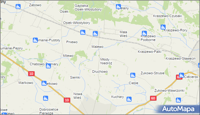 mapa Młody Niedróż, Młody Niedróż na mapie Targeo