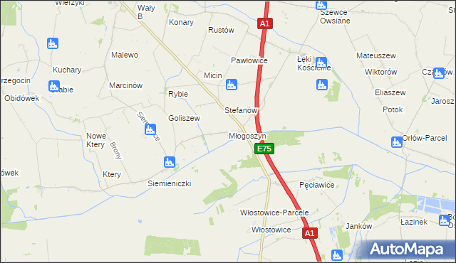 mapa Młogoszyn, Młogoszyn na mapie Targeo