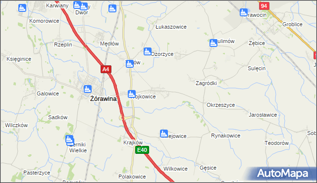 mapa Mnichowice gmina Żórawina, Mnichowice gmina Żórawina na mapie Targeo