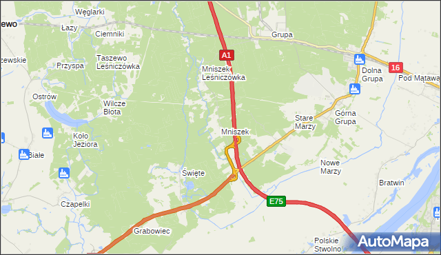 mapa Mniszek gmina Dragacz, Mniszek gmina Dragacz na mapie Targeo