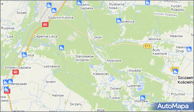 mapa Mniszek gmina Gostynin, Mniszek gmina Gostynin na mapie Targeo