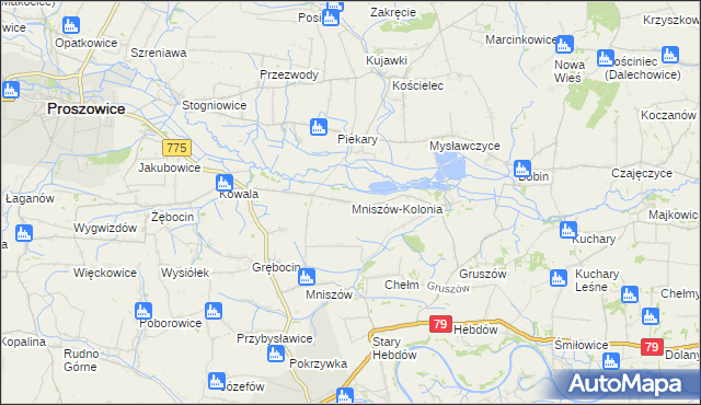 mapa Mniszów-Kolonia, Mniszów-Kolonia na mapie Targeo