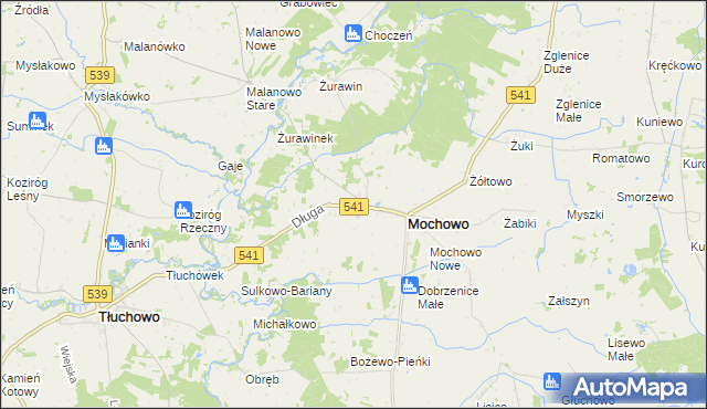 mapa Mochowo-Parcele, Mochowo-Parcele na mapie Targeo