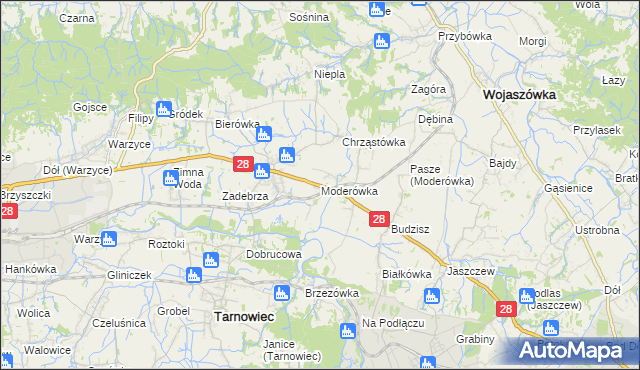 mapa Moderówka, Moderówka na mapie Targeo