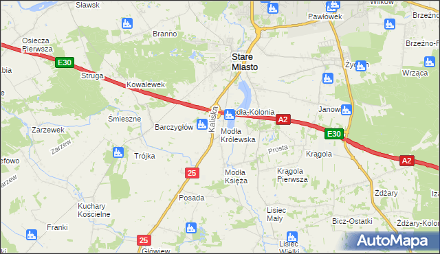 mapa Modła Królewska, Modła Królewska na mapie Targeo
