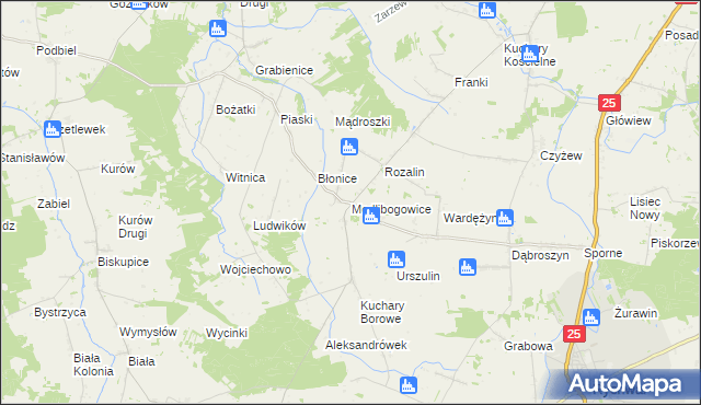 mapa Modlibogowice, Modlibogowice na mapie Targeo
