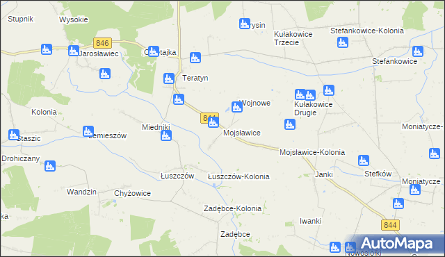 mapa Mojsławice, Mojsławice na mapie Targeo