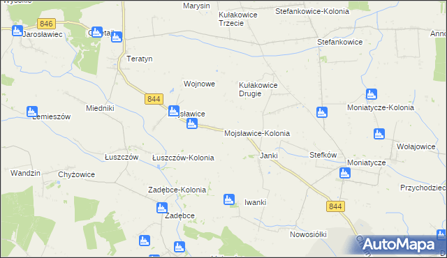 mapa Mojsławice-Kolonia, Mojsławice-Kolonia na mapie Targeo