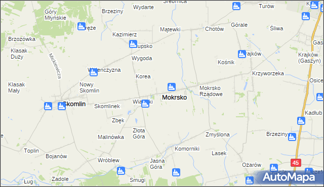 mapa Mokrsko, Mokrsko na mapie Targeo