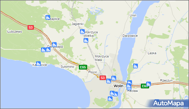 mapa Mokrzyca Mała, Mokrzyca Mała na mapie Targeo