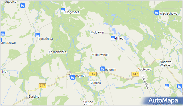 mapa Mołdawinek, Mołdawinek na mapie Targeo