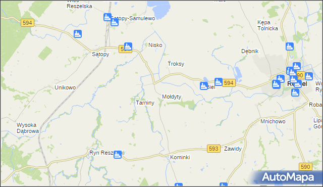 mapa Mołdyty, Mołdyty na mapie Targeo