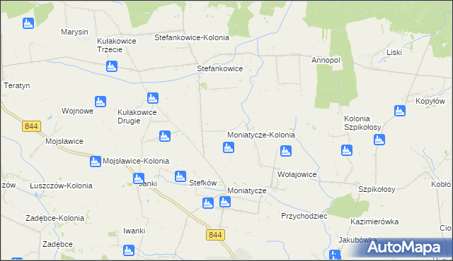 mapa Moniatycze-Kolonia, Moniatycze-Kolonia na mapie Targeo