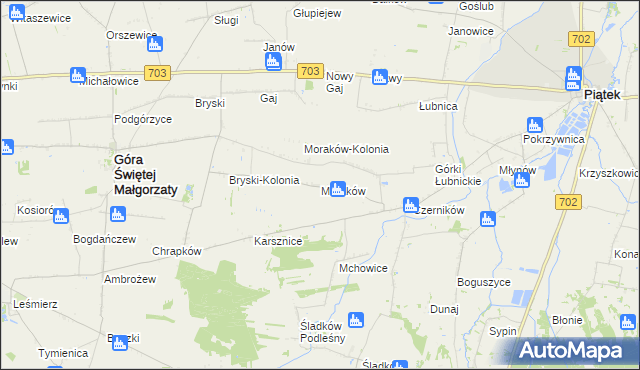 mapa Moraków, Moraków na mapie Targeo