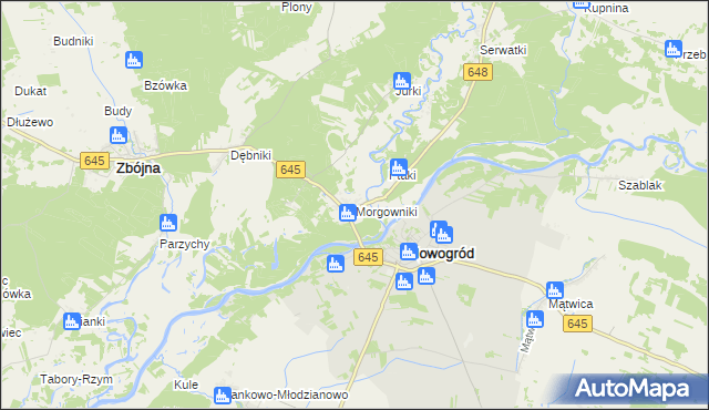 mapa Morgowniki, Morgowniki na mapie Targeo