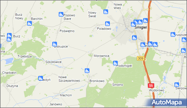 mapa Morownica, Morownica na mapie Targeo