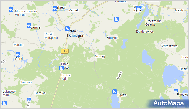 mapa Mortąg, Mortąg na mapie Targeo