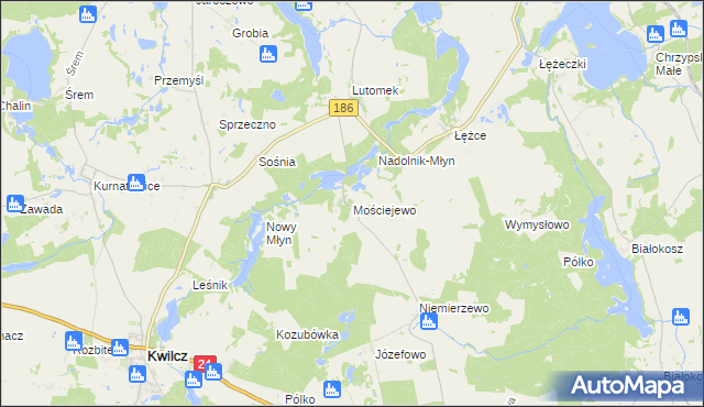 mapa Mościejewo, Mościejewo na mapie Targeo