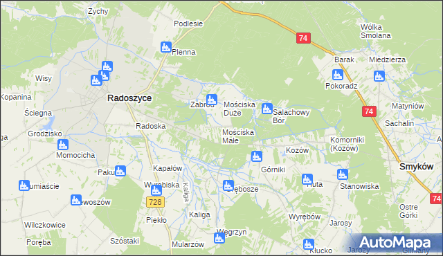 mapa Mościska Małe, Mościska Małe na mapie Targeo