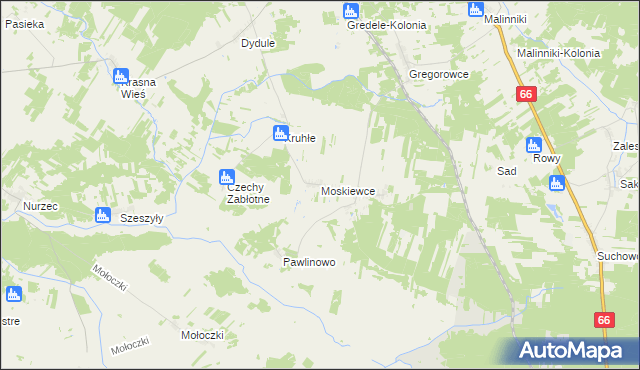 mapa Moskiewce, Moskiewce na mapie Targeo