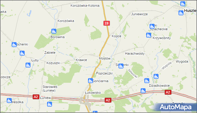 mapa Mostów, Mostów na mapie Targeo