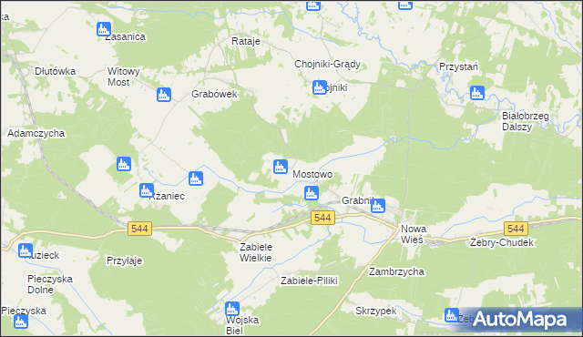 mapa Mostowo gmina Olszewo-Borki, Mostowo gmina Olszewo-Borki na mapie Targeo