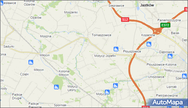 mapa Motycz-Józefin, Motycz-Józefin na mapie Targeo