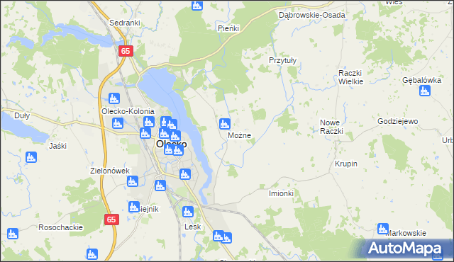 mapa Możne, Możne na mapie Targeo