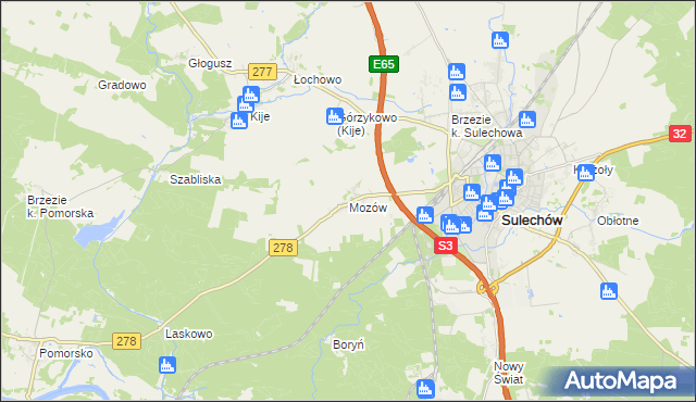 mapa Mozów, Mozów na mapie Targeo