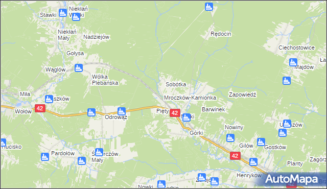 mapa Mroczków-Kamionka, Mroczków-Kamionka na mapie Targeo