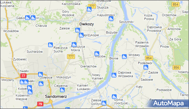 mapa Mściów, Mściów na mapie Targeo