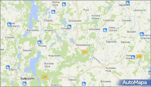 mapa Mściszewice, Mściszewice na mapie Targeo