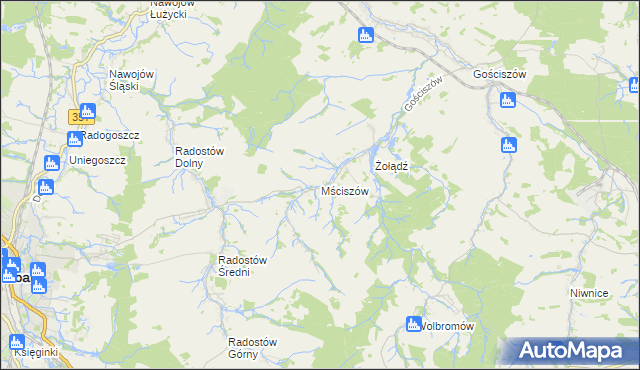 mapa Mściszów, Mściszów na mapie Targeo