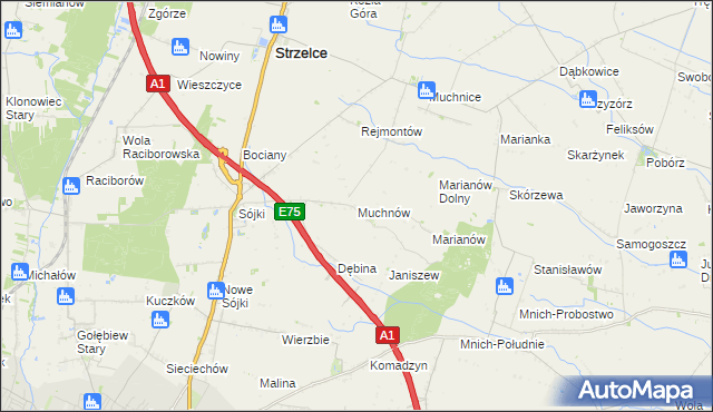 mapa Muchnów, Muchnów na mapie Targeo