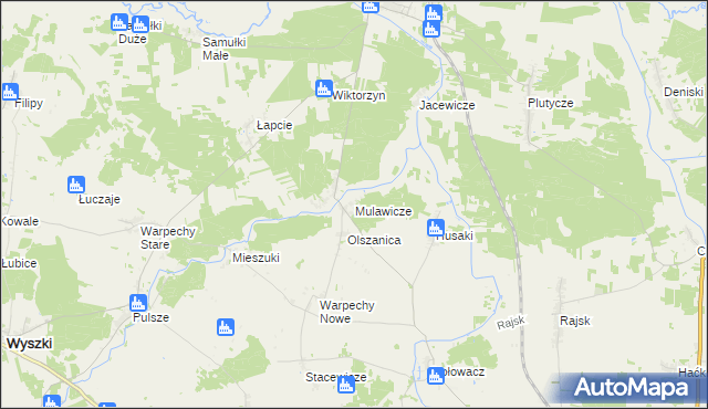 mapa Mulawicze, Mulawicze na mapie Targeo